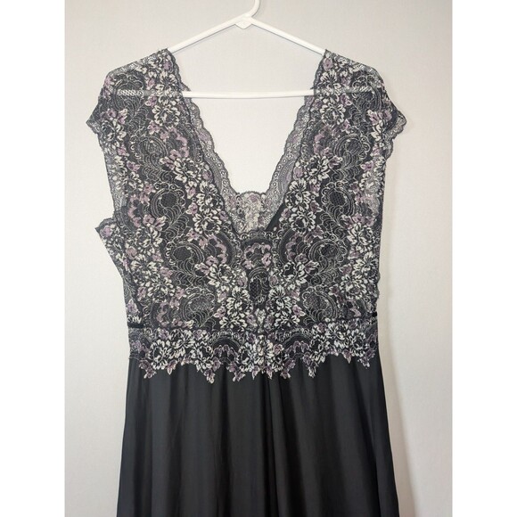 Soma Babydoll Long Nightgown Sz L Maxi Slip Dress M Gown Purple Lace Whimsigoth - Picture 11 of 16